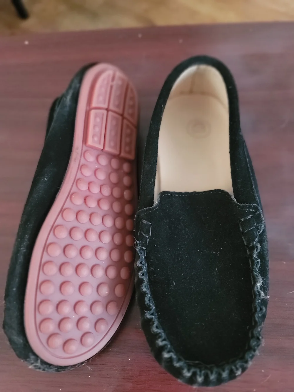 Classic kids Black Soft Suede Leather Slip On.